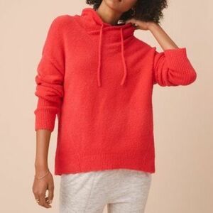 Lou & Grey Vibrant Red Cowl Neck Sweater 44 % NYLON